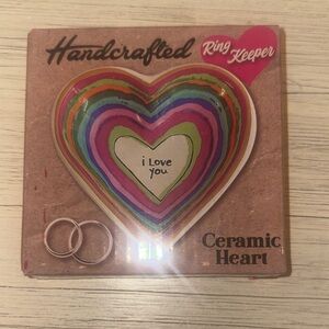 Handcrafted Ceramic Heart Ring Keeper